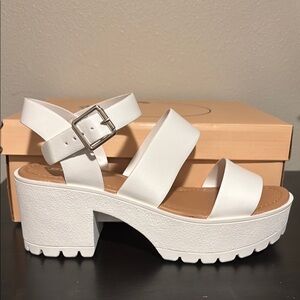 Soda White Platform Sandals